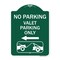 Signmission No Parking Valet Parking Only With Left Arrow With Car Tow Graphic, Green & White, GW-1824-23645 A-DES-GW-1824-23645 - alternate 1